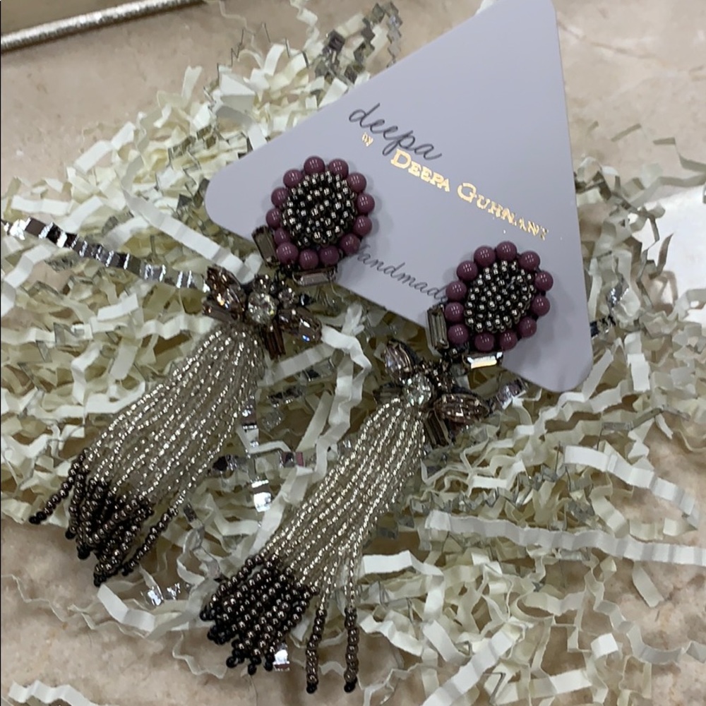 DEEPA GURNANI BETHEA EARRINGS IN GRAY WITH POSTS - Picture 8 of 13